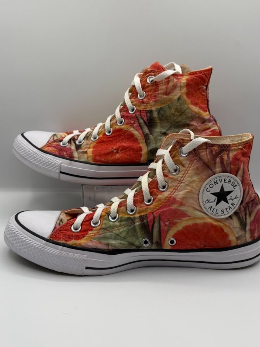 Converse Chuck Taylor Men's 11 Orange Grapefruit Fruit Slices High Top Shoe - Picture 4 of 11